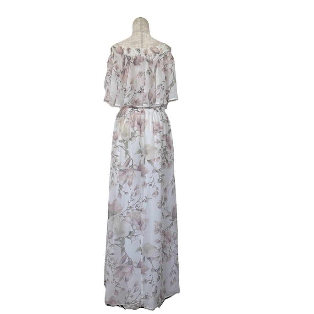 Show Me Your MuMu Blush Floral Sz XL Off-the-Shoulder Maxi Dress - Picture 3 of 6